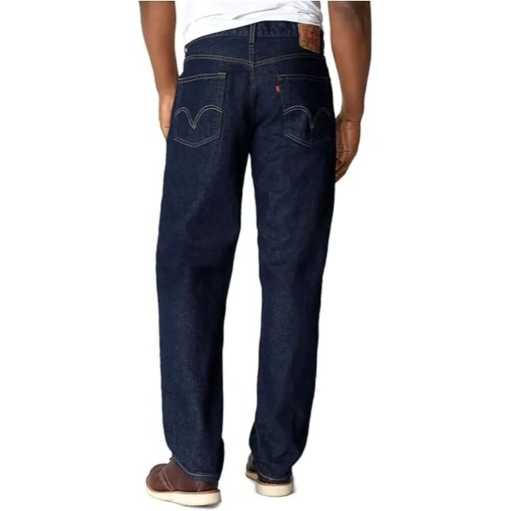 Levis Jeans Mens 54x28 Blue Big & Tall 550 Tapered Leg Relaxed Fit Dark Wash NWT
